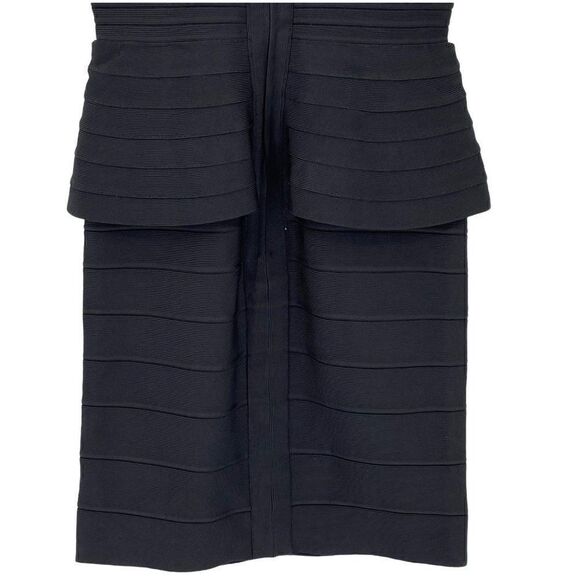 Herve Leger Rebeca Sleeveless Peplum Bandage Mini Dress Black Cocktail Small - Picture 10 of 14